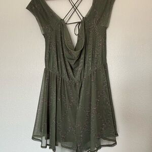 Urban Outfitters Olive Green Fairycore Romper, Size Large